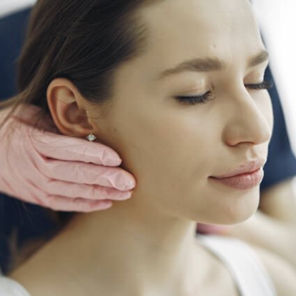 woman face hand
