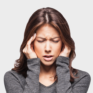 woman with a headache
